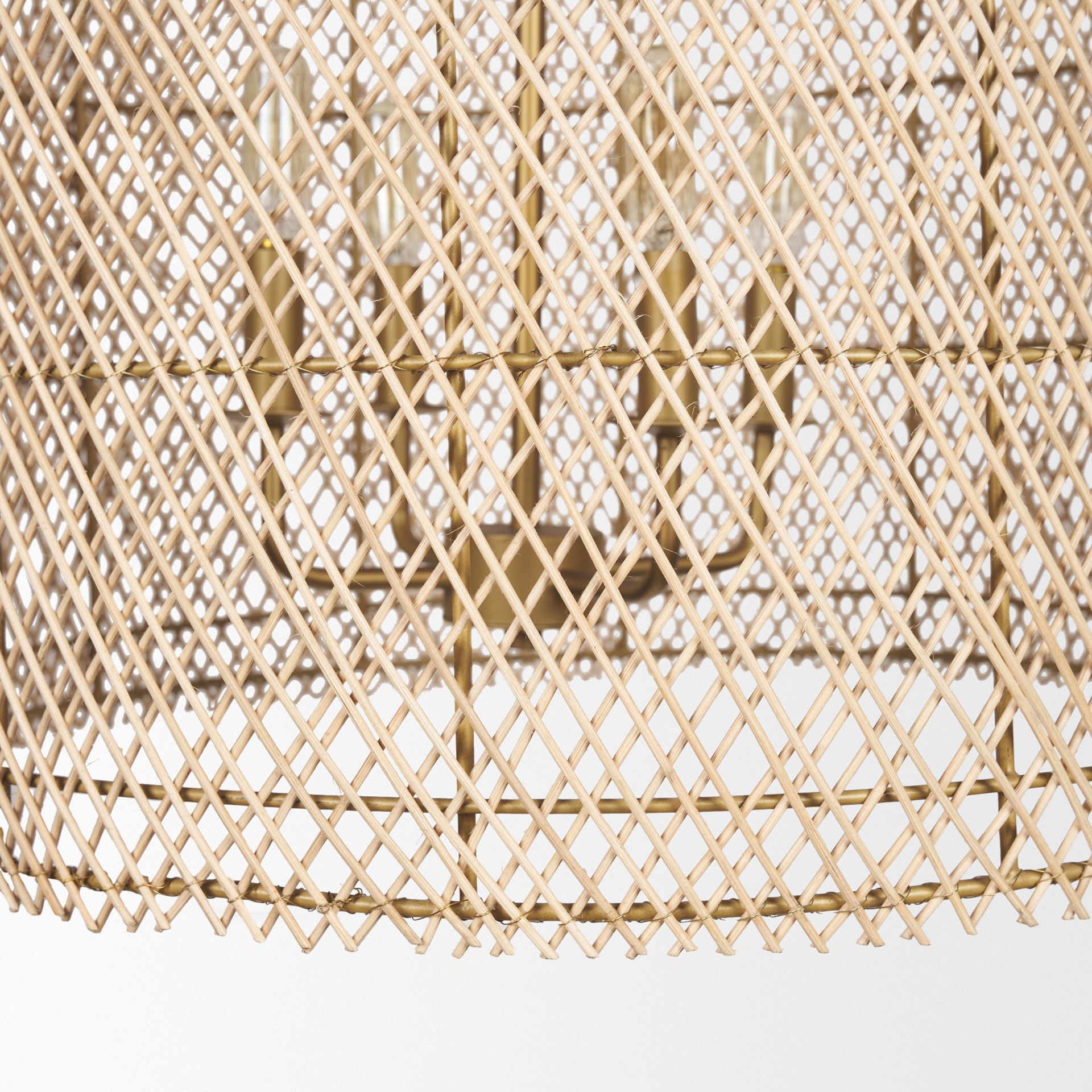 Thad 4-Light Natural Woven Rattan Foyer Chandelier, by Mercana, 23" length x 23" width x 30.75" height View 9