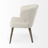 Niles Wingback Dining Side Chair | Cream Fabric with Medium Brown Wooden, Dining Chair by Mercana, 22.5" length x 24.5" width x 32" height thumbnail 6