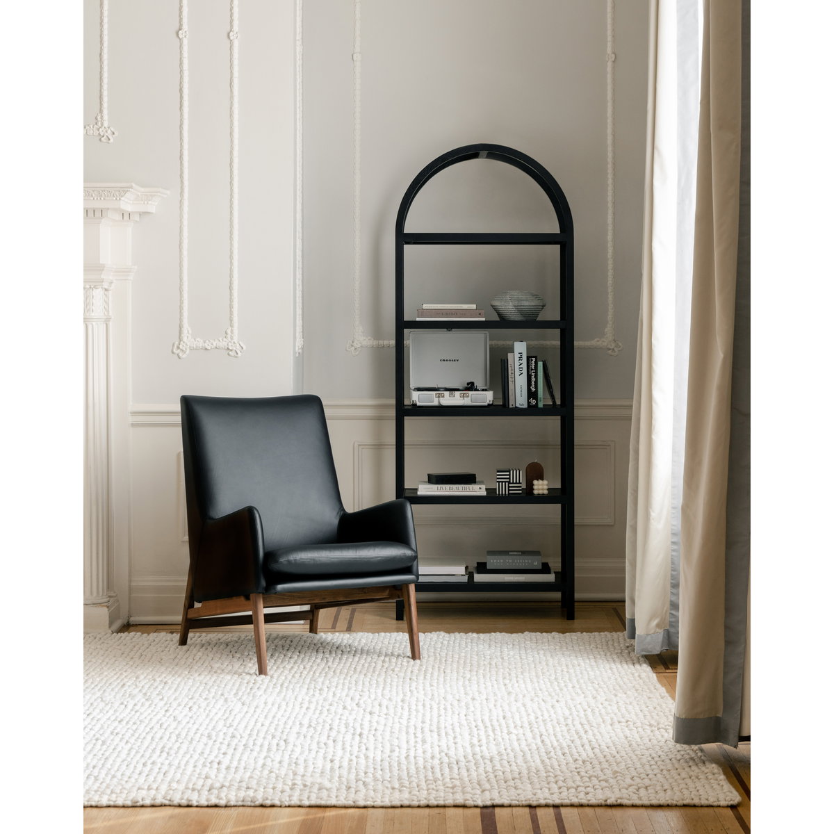 Eero Bookcase Black, Shelving & Bookcase by Moe's Home, 30" width x 80" height x 16" depth View 10