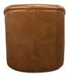 Coolidge Leather Swivel Chair, Cuba Brn, Seating by Sarreid, 30" length x 28" width x 31" height thumbnail 6