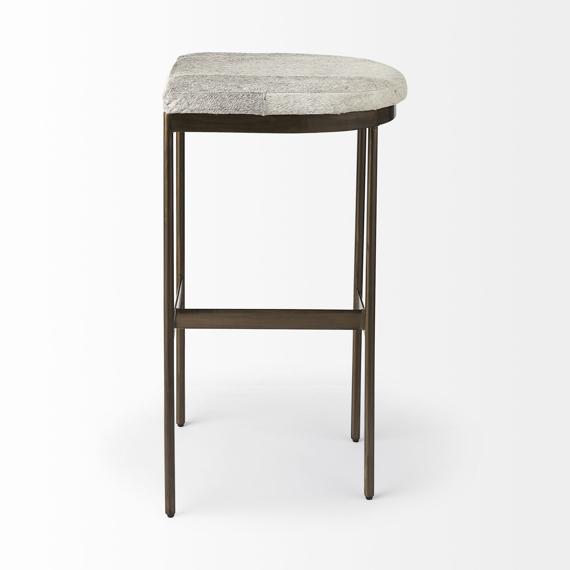 Millie 16.75 X 17.75 X 30 Hair-on-hide Seat with Gold Frame Bar Stool large image 