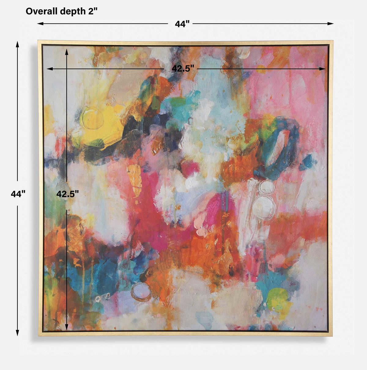 A Colorful Mindset Framed Abstract Art, by Uttermost, 44" width x 44" height x 2" depth View 3