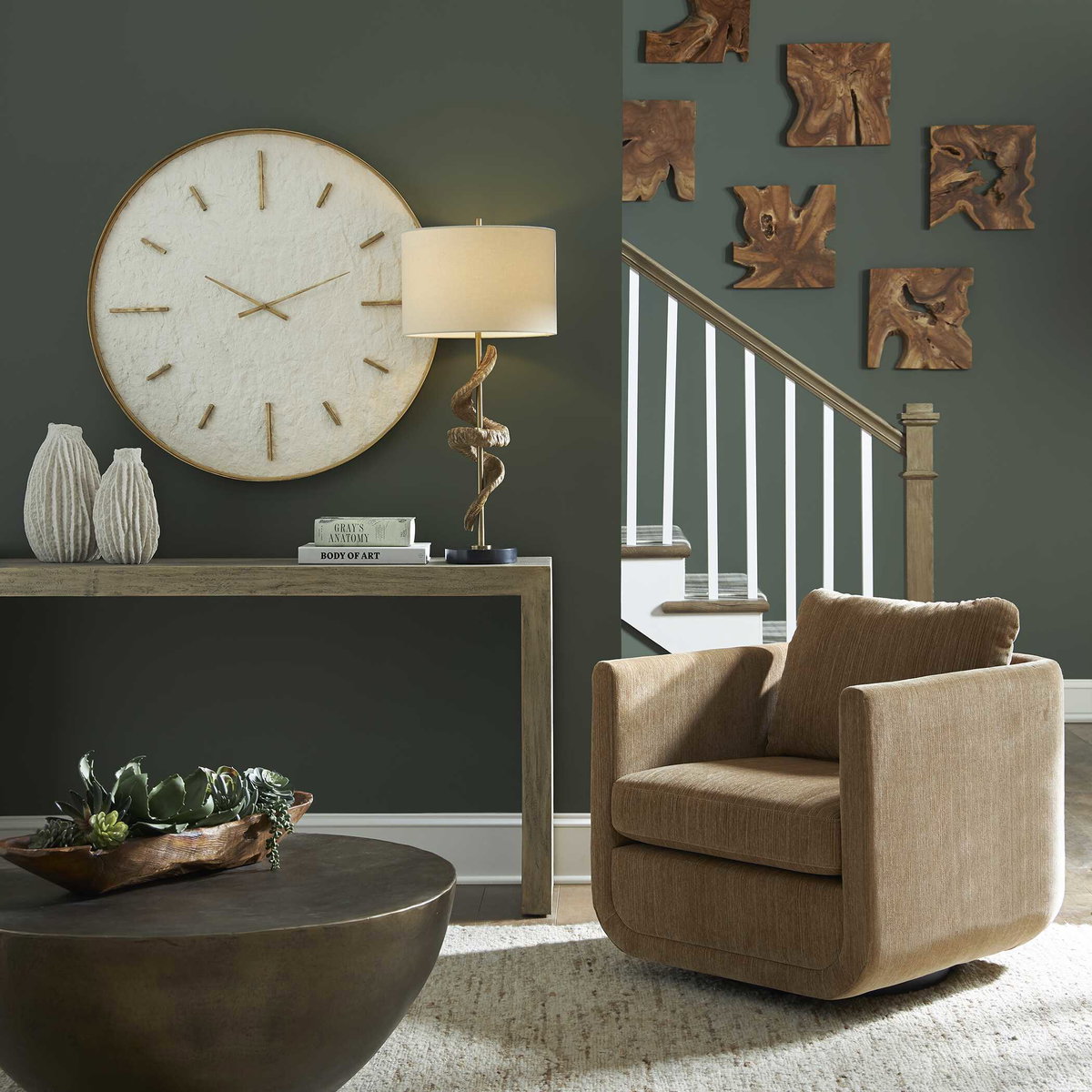 Talia Wood Wall Decor Set/9, Sculptural Wall Art by Uttermost, 16" width x 16" height x 1.37" depth View 7