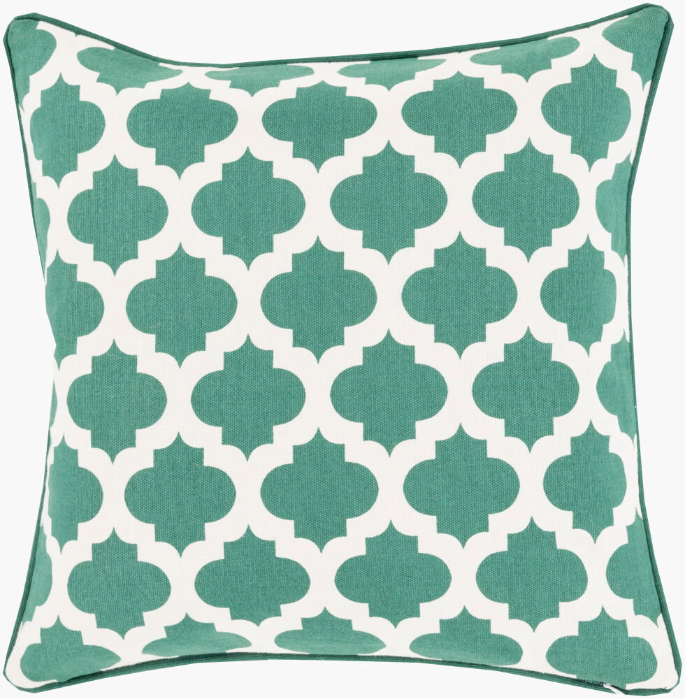 Morrocan Printed Lattice Accent Pillow, Decorative Pillow by Surya, 18" length x 18" width