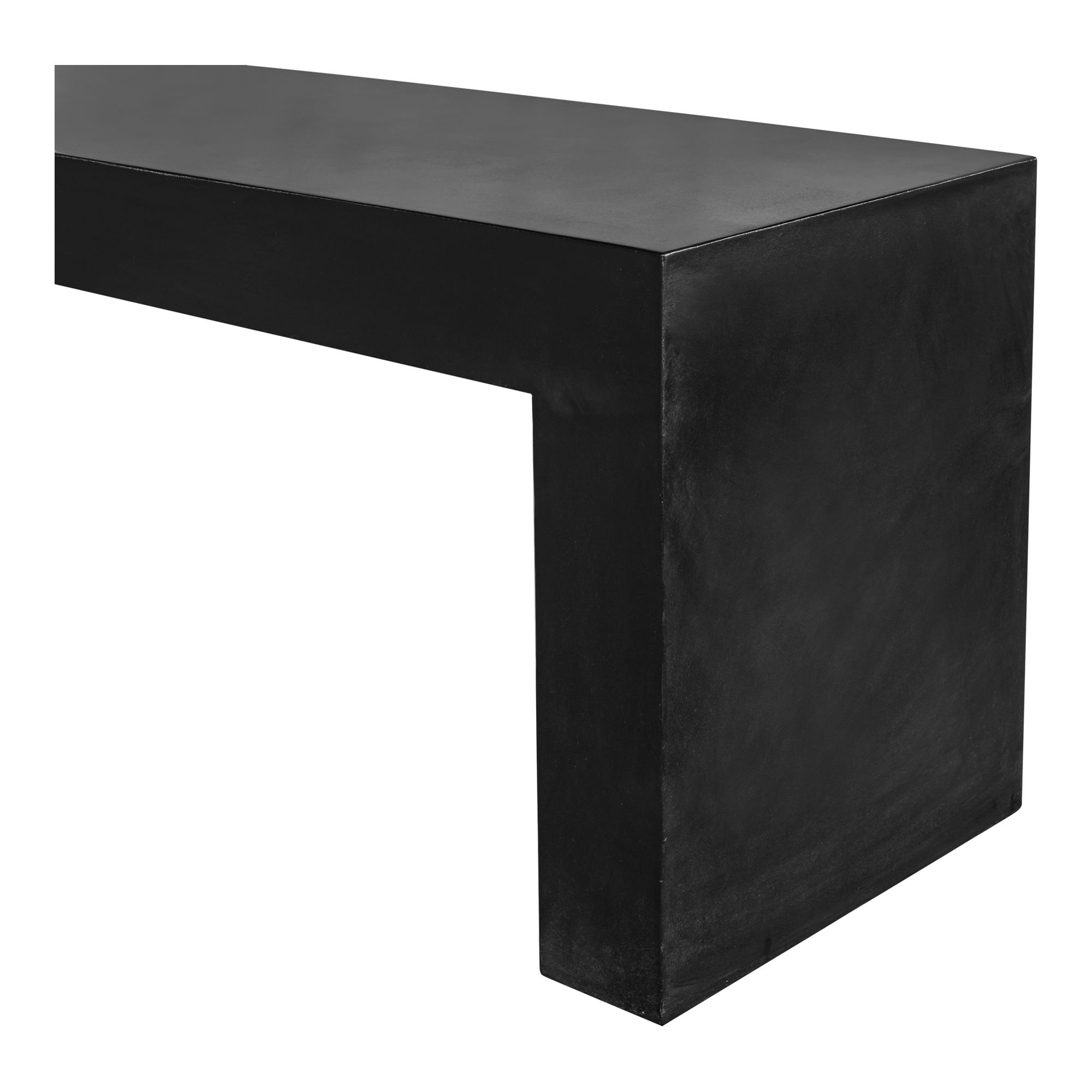 Lazarus Outdoor Bench Black, Benche by Moe's Home, 55.25" width x 18.5" height x 15.75" depth View 4
