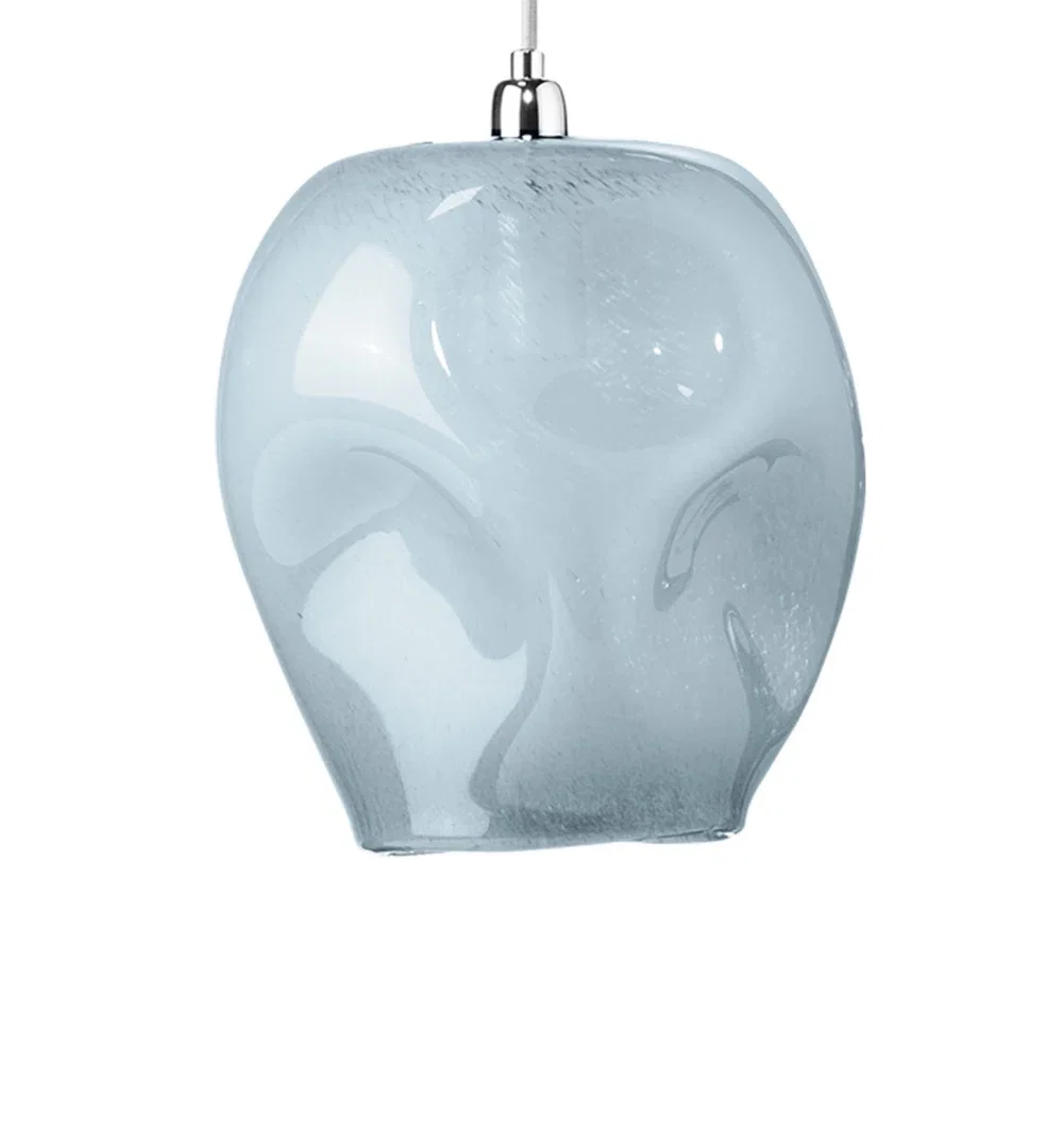 Dimpled Glass Pendant Large In Glass, by Jamie Young, 9" width x 12" height x 9" depth View 5