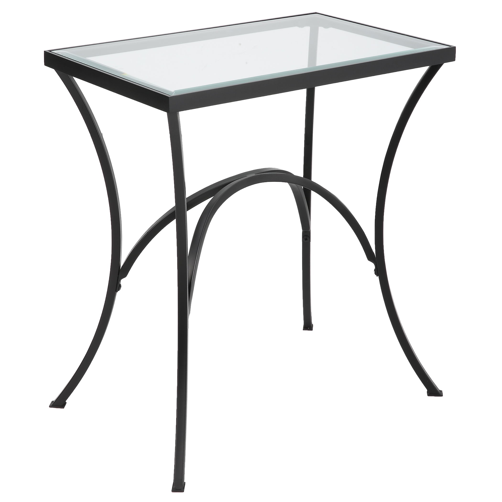 Alayna Black Metal & Glass End Table large image 