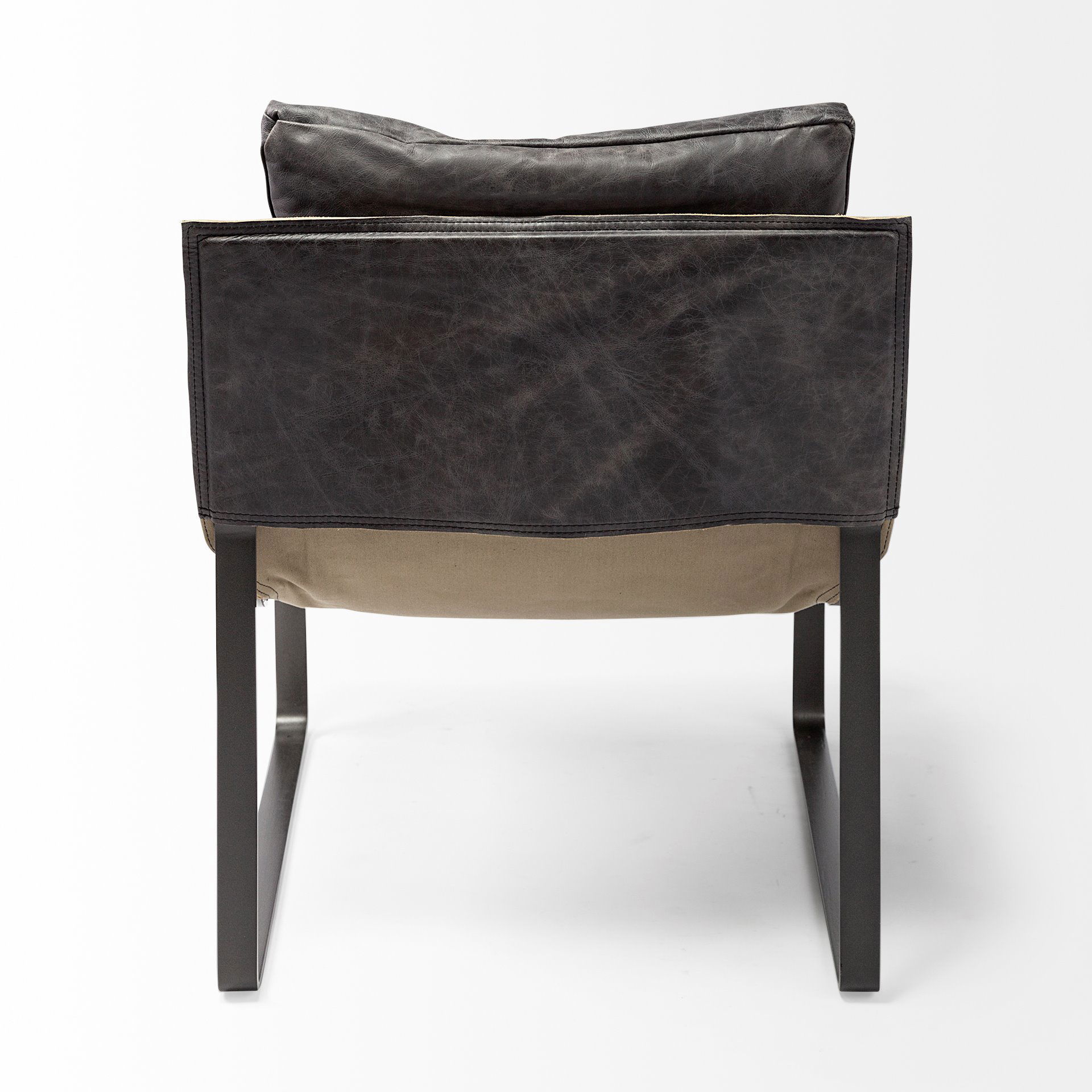 Hornet II Black Leather Body Metal Frame Accent Chair large image 