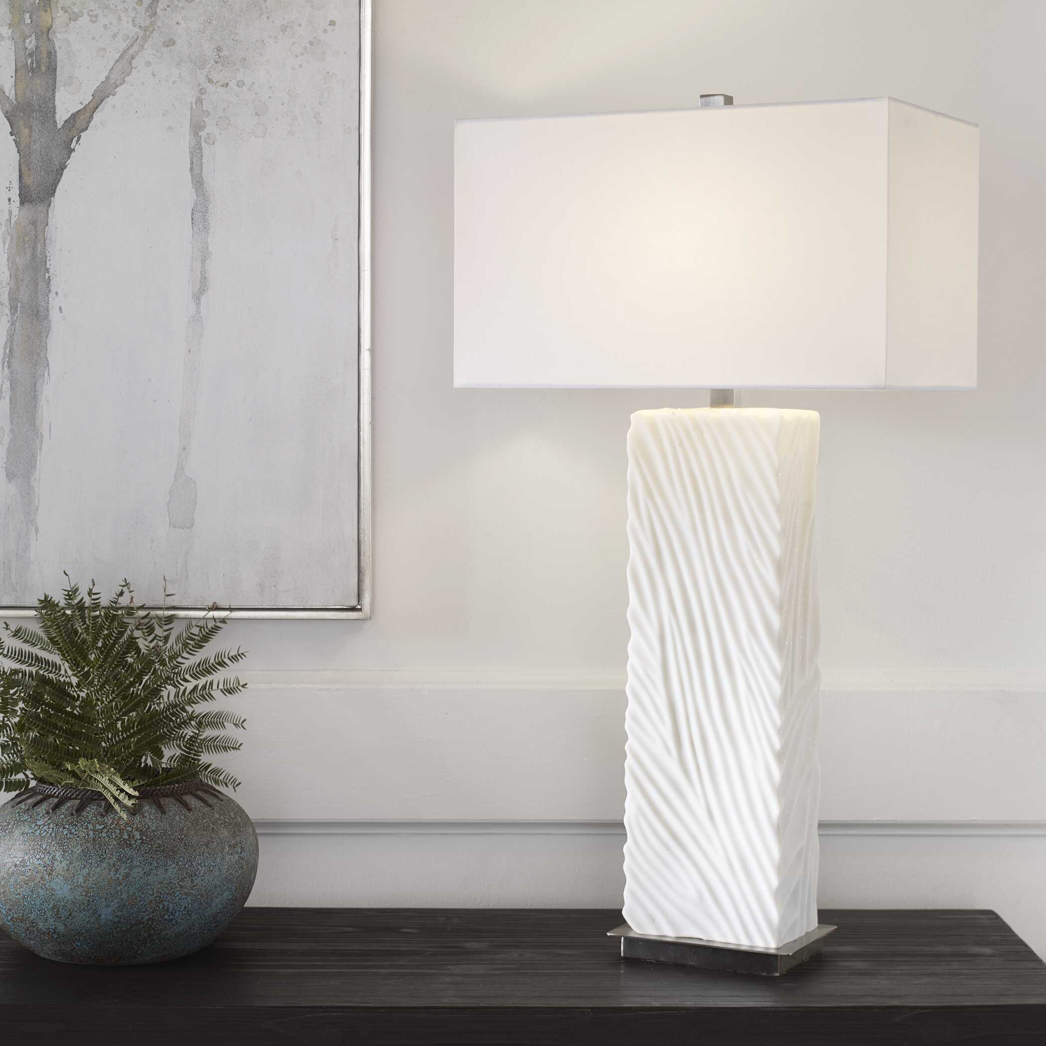 Pillar White Marble Table Lamp, by Uttermost, 17" width x 32" height x 10" depth View 9