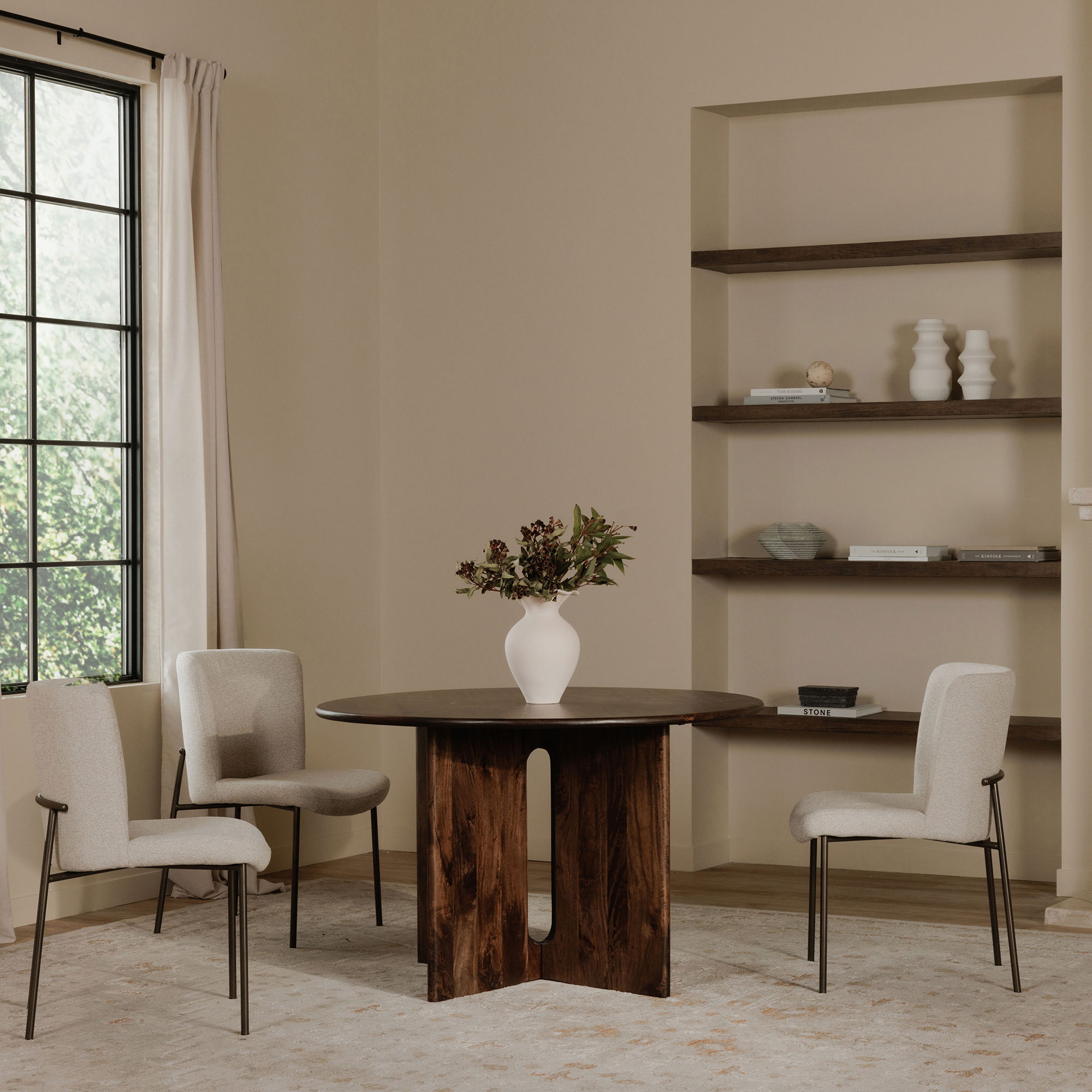 Early Dining Chair Beige-set Of Two, by Moe's Home, 21.7" width x 33.5" height x 23.8" depth View 7