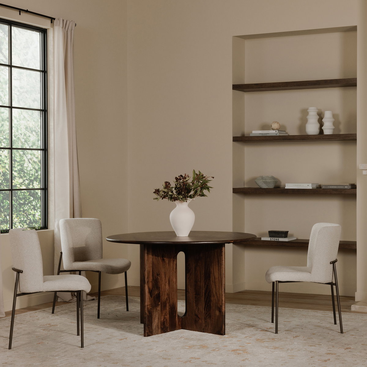 Early Dining Chair Beige-set Of Two, by Moe's Home, 21.7" width x 33.5" height x 23.8" depth View 7