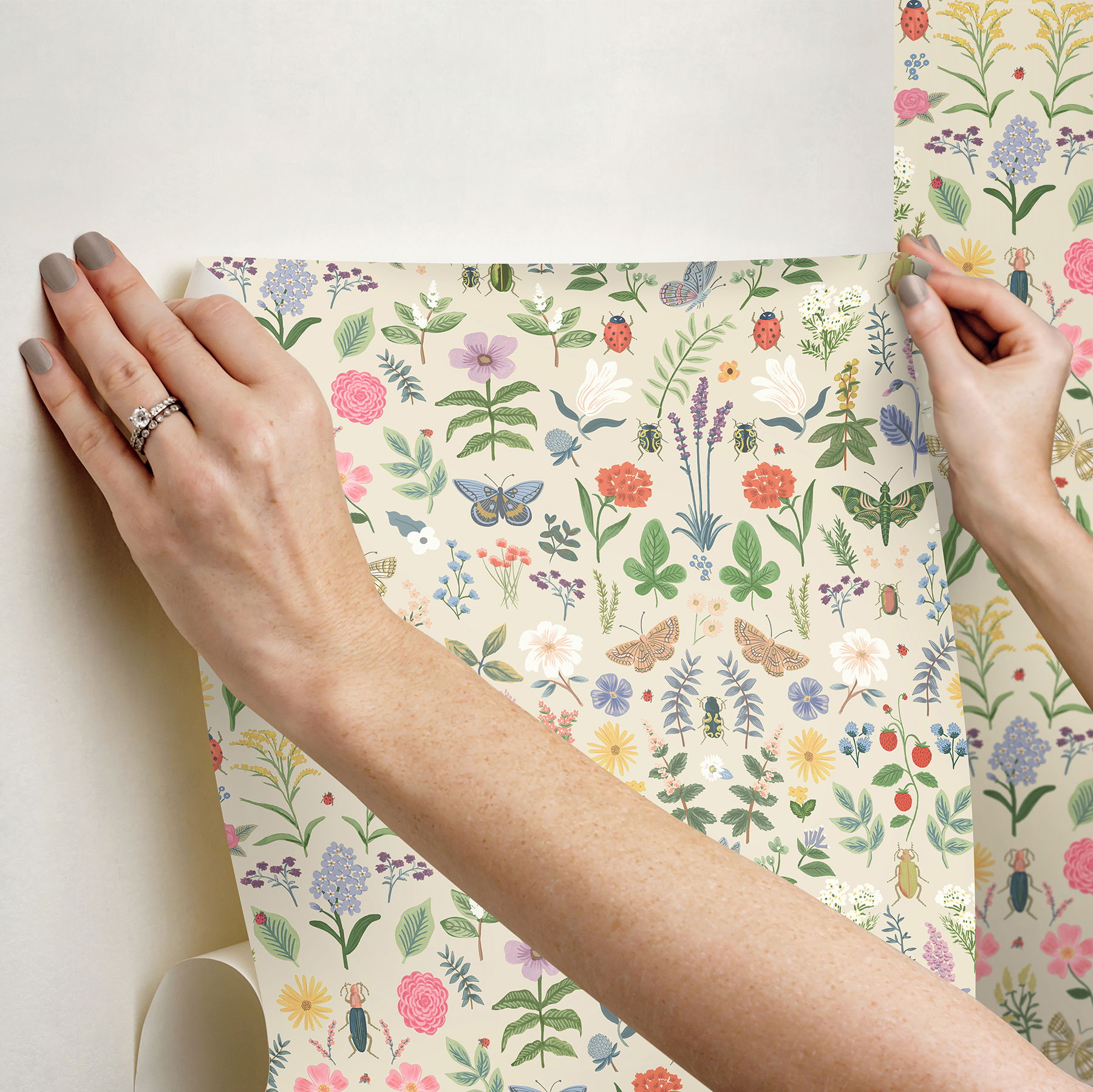 Curio Cream Peel & Stick Wallpaper large image 