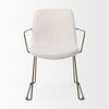 Sawyer Solid Back Dining Side Chair | Cream Fabric with Gold Metal, Dining Chair by Mercana, 22.44" length x 24.8" width x 34.65" height thumbnail 3