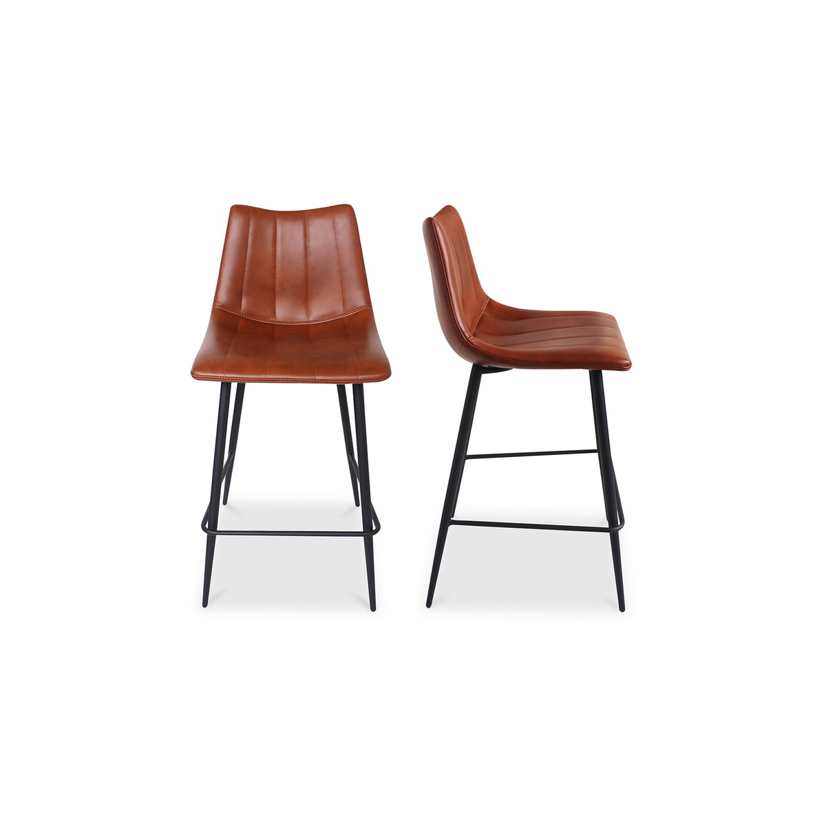 Alibi Counter Stool Brown - Set Of Two, Counter & Bar Stool by Moe's Home, 17.7" width x 37" height x 20" depth View 1