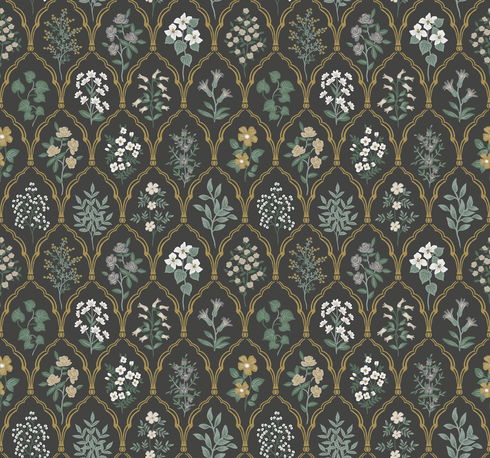 Hawthorne Black & Cream Wallpaper