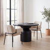 Brently Curved Back Dining Arm Chair | Oatmeal Fabric with Metal, Dining Chair by Mercana, 24.5" length x 29.5" width x 32.5" height thumbnail 5