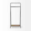 Carell 31L x 18W Black Metal And Wood Shelf Hall Tree thumbnail 4