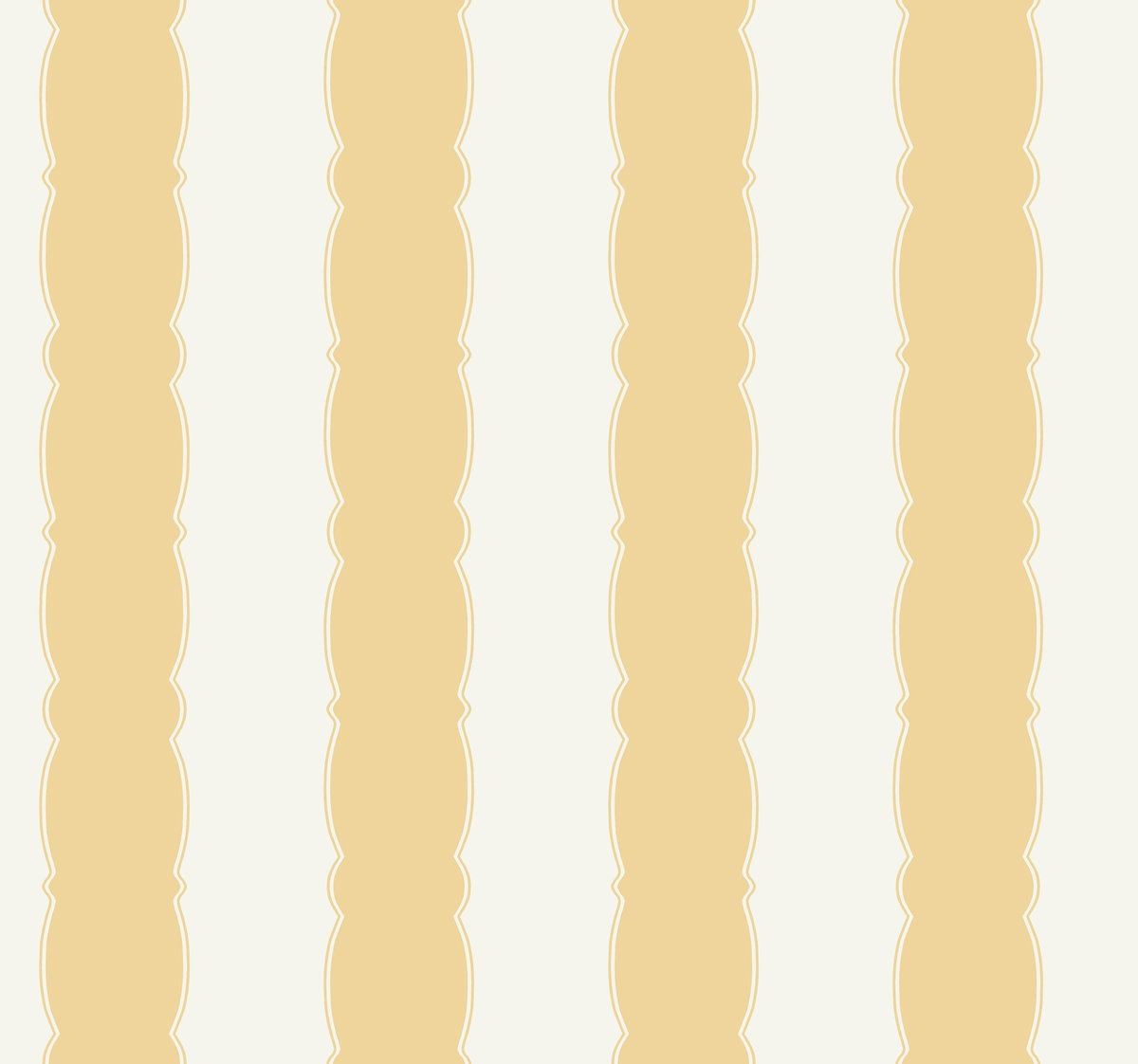 Scalloped Stripe Yellow Wallpaper, by York Wall, 27' length x 2'3" width x 0.02" depth