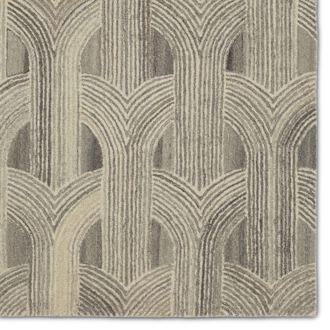 Verde Home By Jaipur Living Manhattan PVH15 Handmade Geometric Taupe and Cream Area Rug (9'x12') large image 