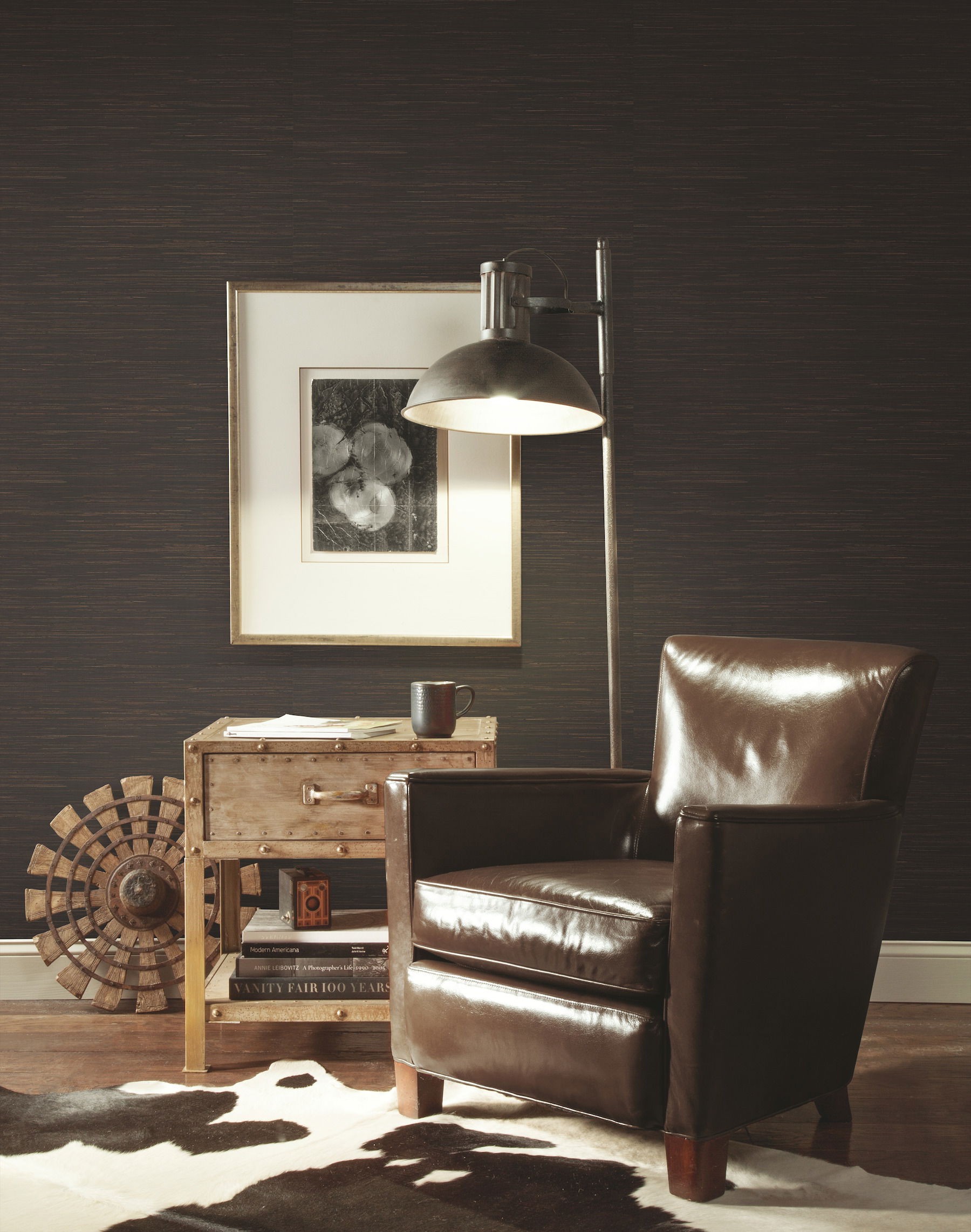 Inked Grass Charcoal Wallpaper large image 