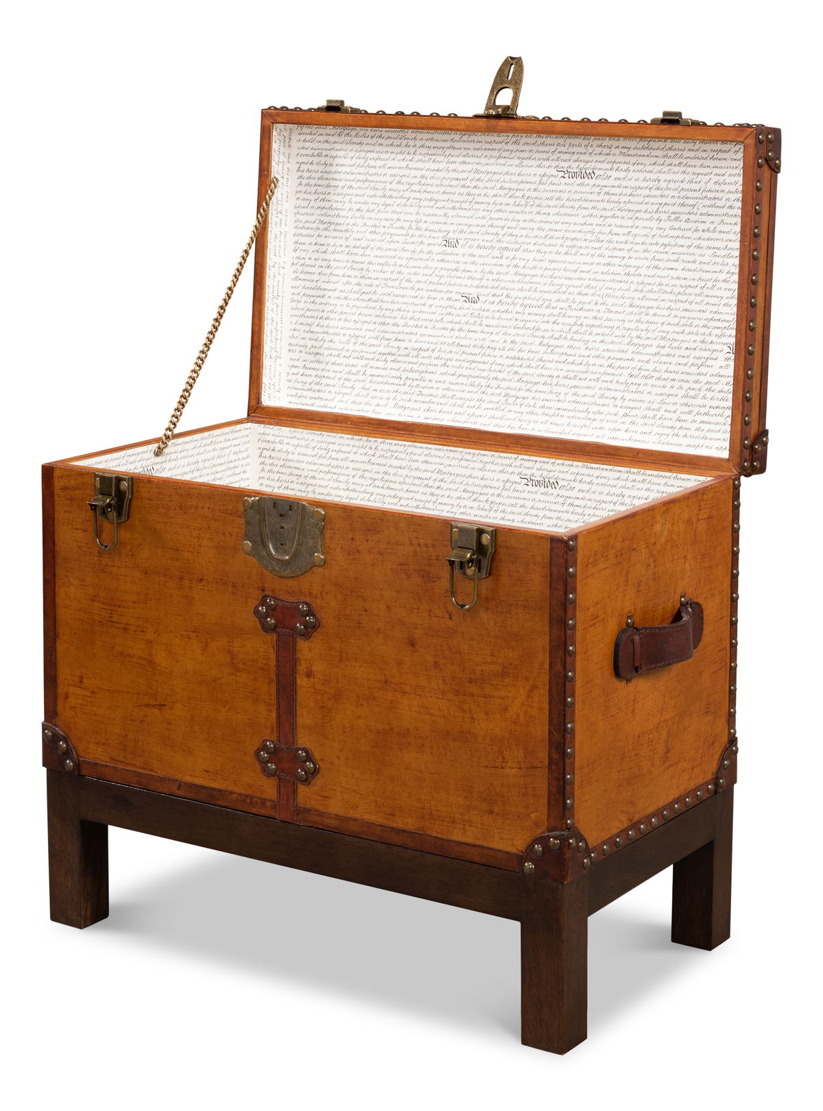 Abilene Leather Box W/Stand, by Sarreid, 1'1" length x 1'11" width x 1'8" height View 10