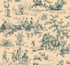 Seasons Toile Blue & Tan Wallpaper thumbnail 0
