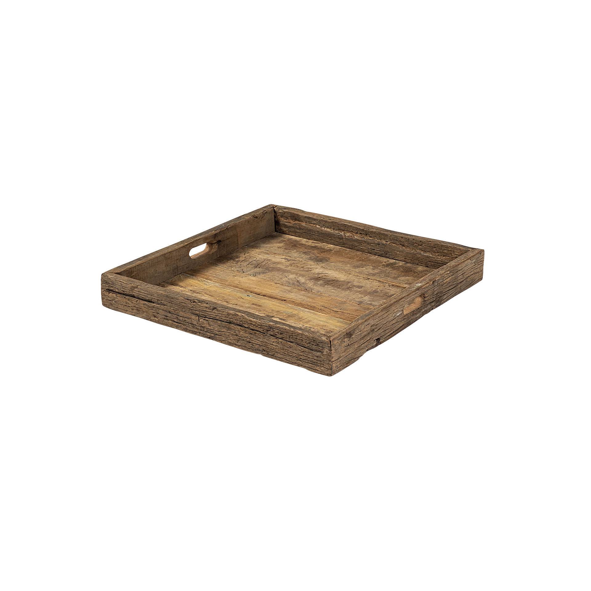 Carson (Small) 24L x 24W Brown Reclaimed Wood Tray large image 