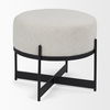 Amelia Cream Boucle with Black Metal Upholstered Pouf thumbnail 6