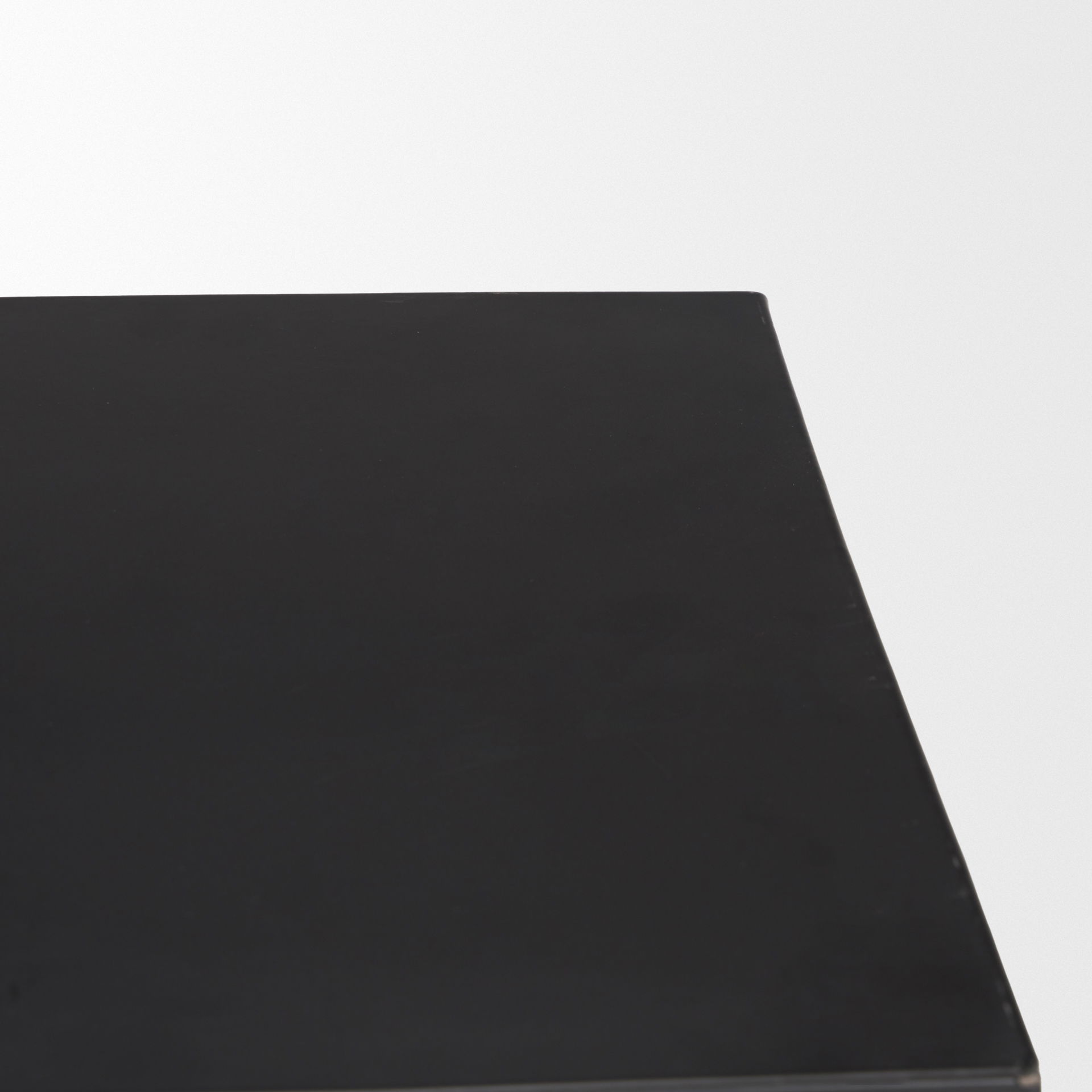 Charles Matte Black Metal with Wood Shelf Square Accent Table large image 