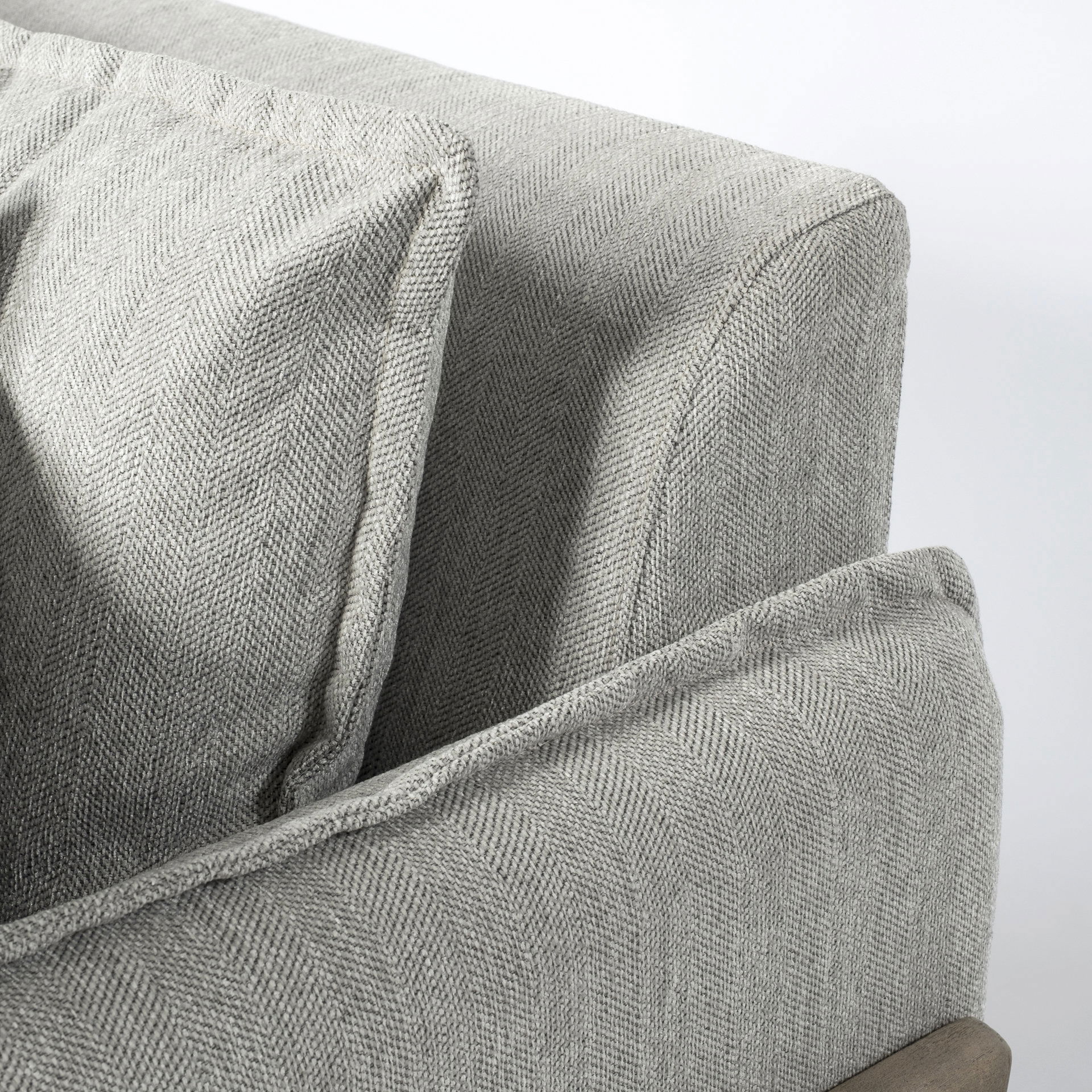 Roy I 84' Frost Gray Upholstered Three Seater Sofa large image 