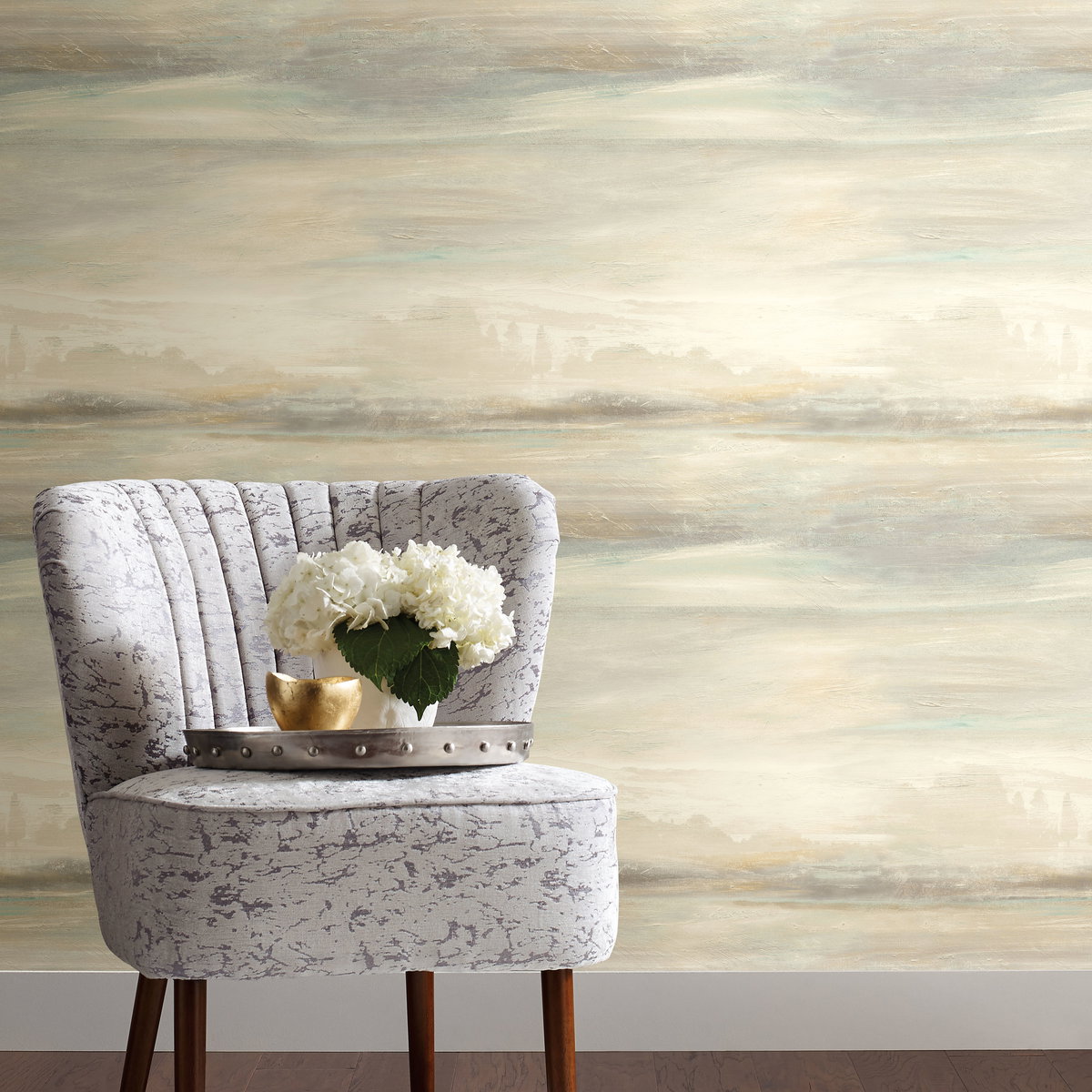 Soothing Mists Scenic Blue & Beige Peel & Stick Wallpaper, by York Wall, 20' length x 2'3" width x 0.02" depth View 3