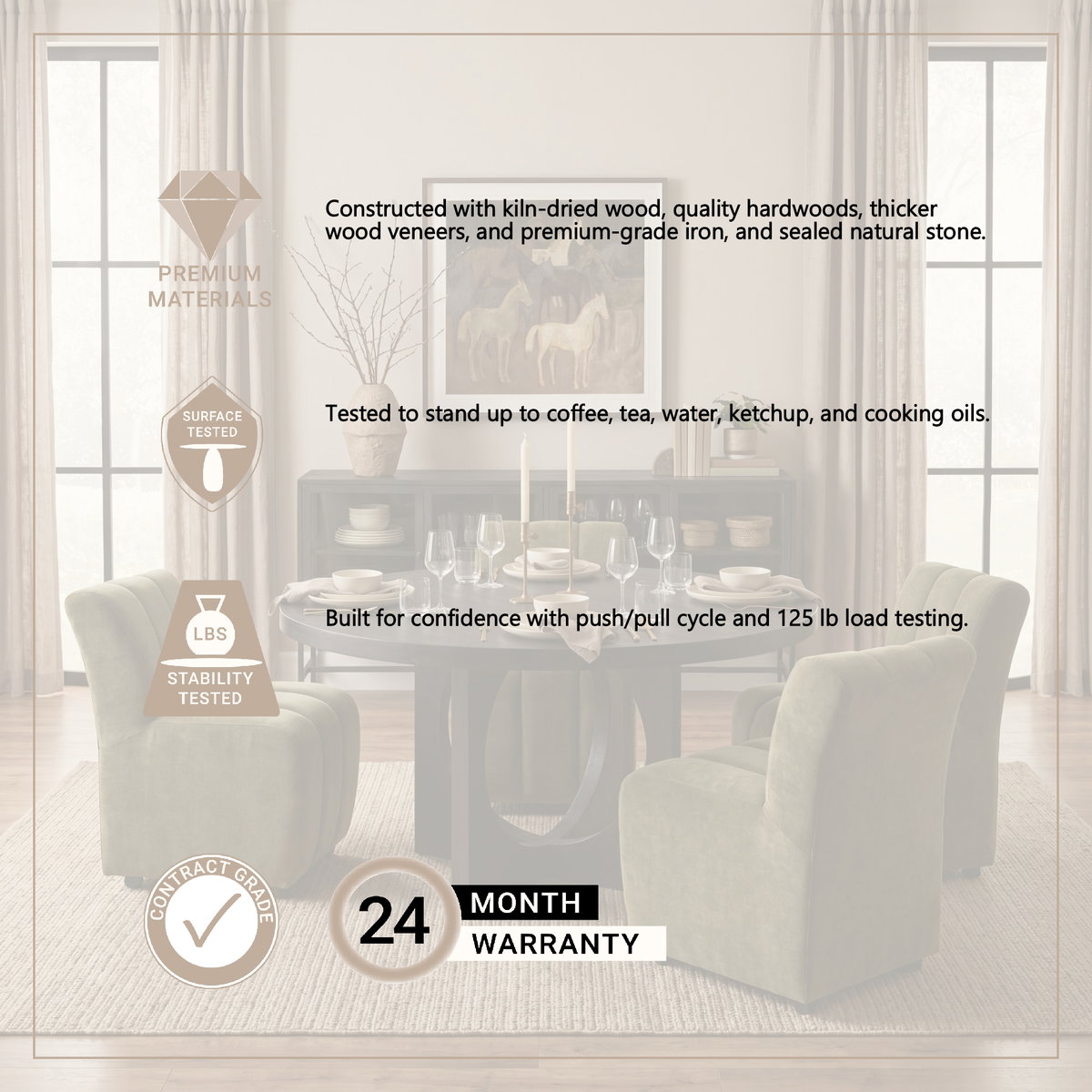 Liesl 54' Round Pedestal Dining Table | Modern | Black Wood | Seats 6, by Mercana, 54" length x 54" width x 30" height View 5
