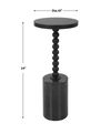 Bead Black Marble Drink Table, Furniture by Uttermost, 10" width x 24" height x 10" depth thumbnail 3