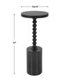 Bead Black Marble Drink Table, Side & End Table by Uttermost, 10" width x 24" height x 10" depth thumbnail 3