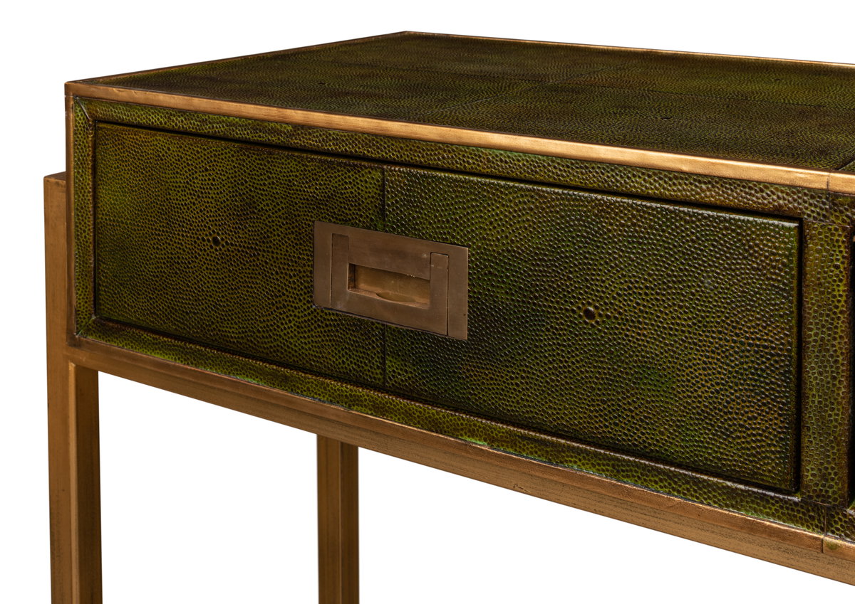 Shagreen Console Table  Leaf, by Sarreid, 1'2" length x 5'4" width x 2'10" height View 11