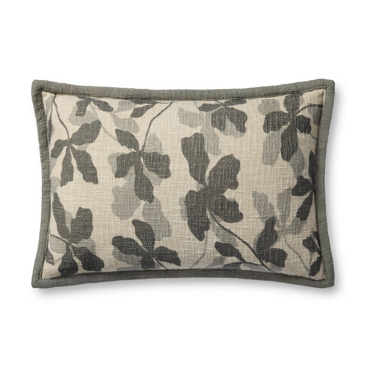 Brigette Romanek x Loloi Charcoal Pillow, Decorative Pillow, 16" length x 26" width View 1