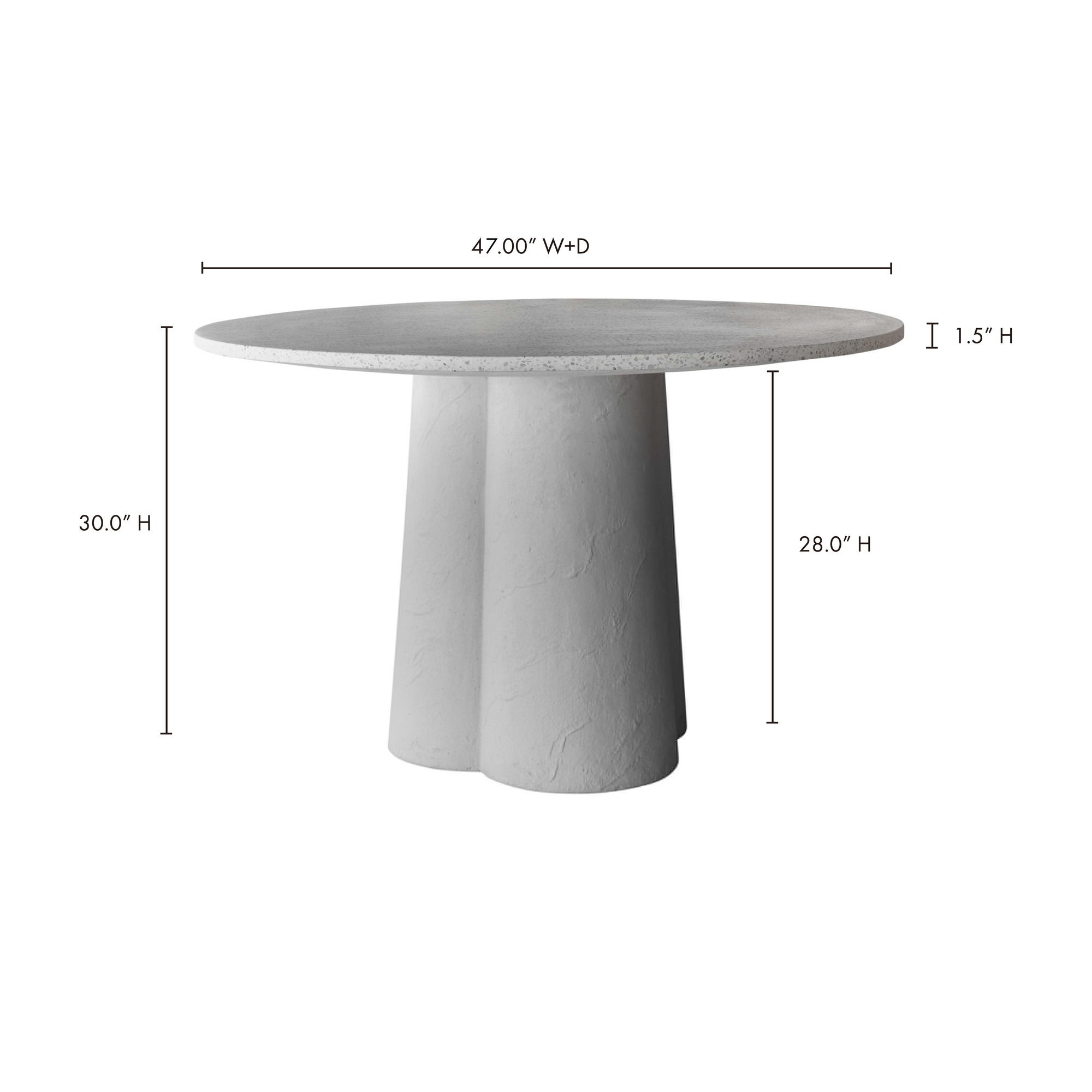Mono Dining Table White, by Moe's Home, 47" width x 30" height x 47" depth View 8