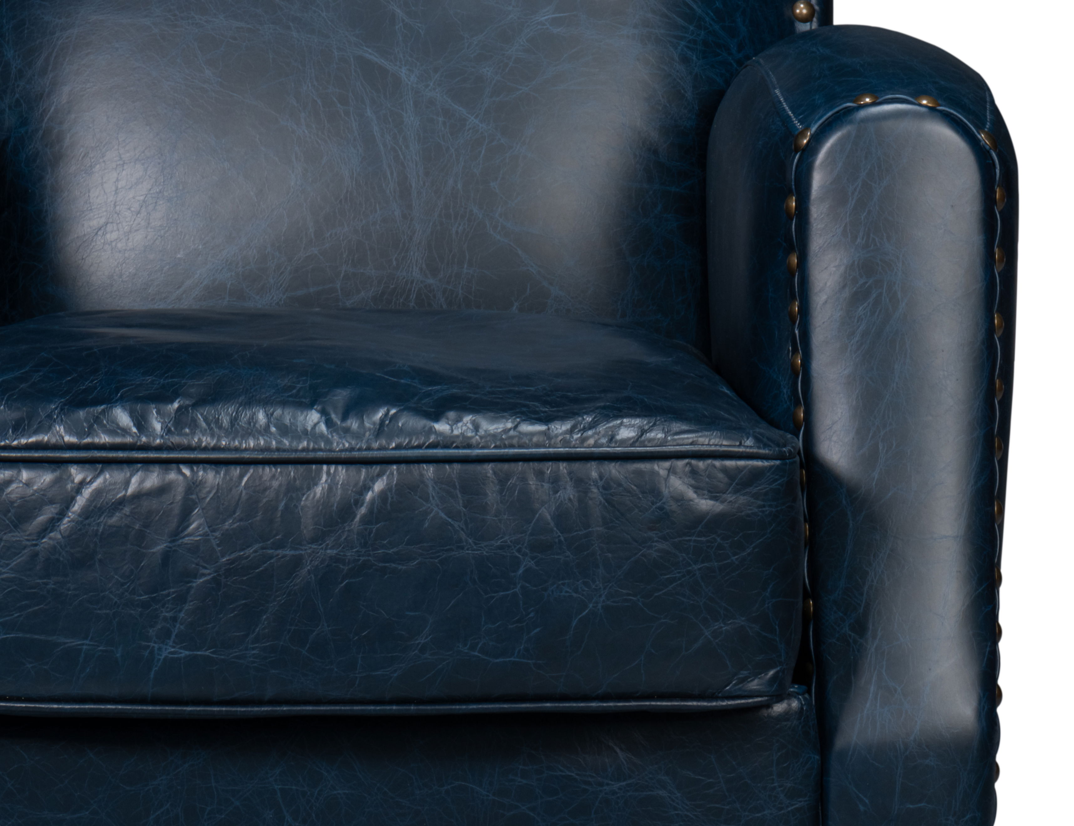 Taft Leather Swivel Chair, Chateau Blue large image 