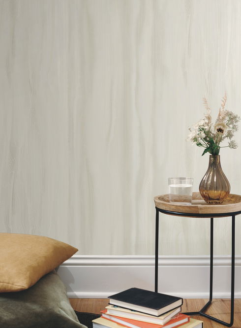 Fantasy Faux Bois White & Pearl Wallpaper