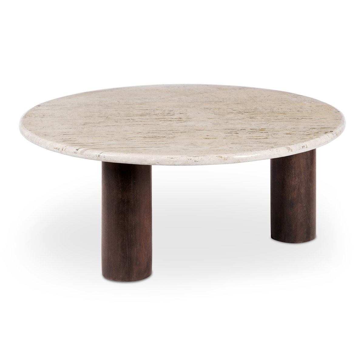 Landon Coffee Table Beige Travertine, by Moe's Home, 42" width x 16.14" height x 42" depth View 3