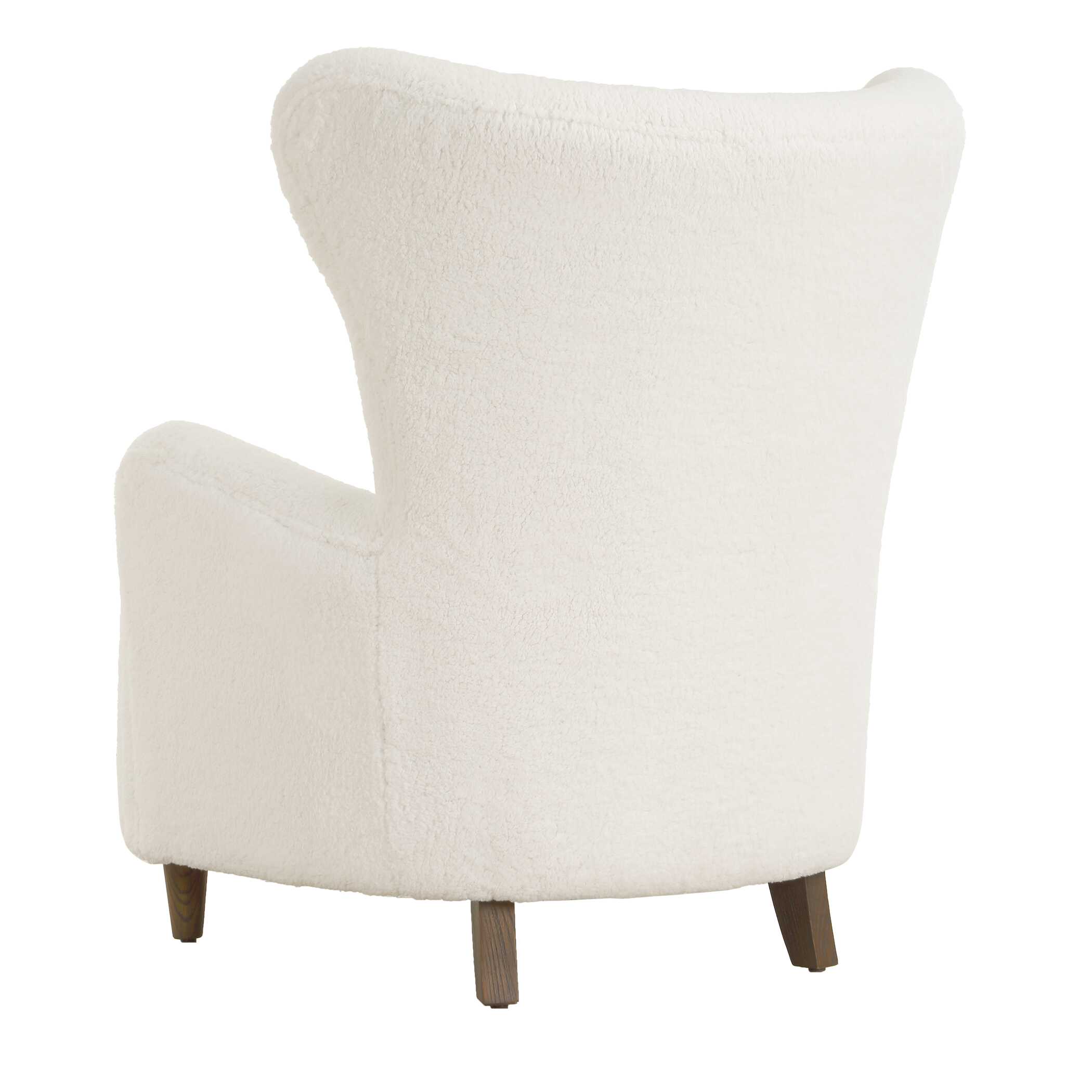 Ingel White Wingback Armchair, Furniture by Uttermost, 33" width x 39.5" height x 34" depth View 7