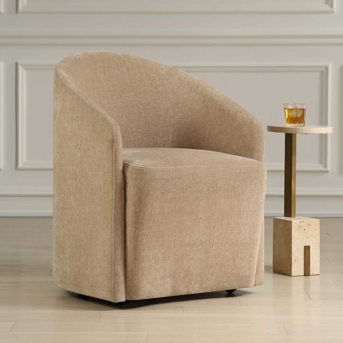 Harbor Flax Dining Chair, by Uttermost, 24.5" width x 32.5" height x 25.5" depth View 3