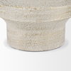 Tovah Medium Textured White with Gold Metal Vase, by Mercana, 6.69" length x 6.69" width x 16.34" height thumbnail 7
