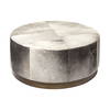 Zahavi 36' Gray Hair-On-hide with Metal Base Ottoman, by Mercana, 36" length x 36" width x 16" height thumbnail 1