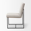 Stamford Beige Upholstered Seat with Wood Back, Black Metal Frame Dining Chair thumbnail 3