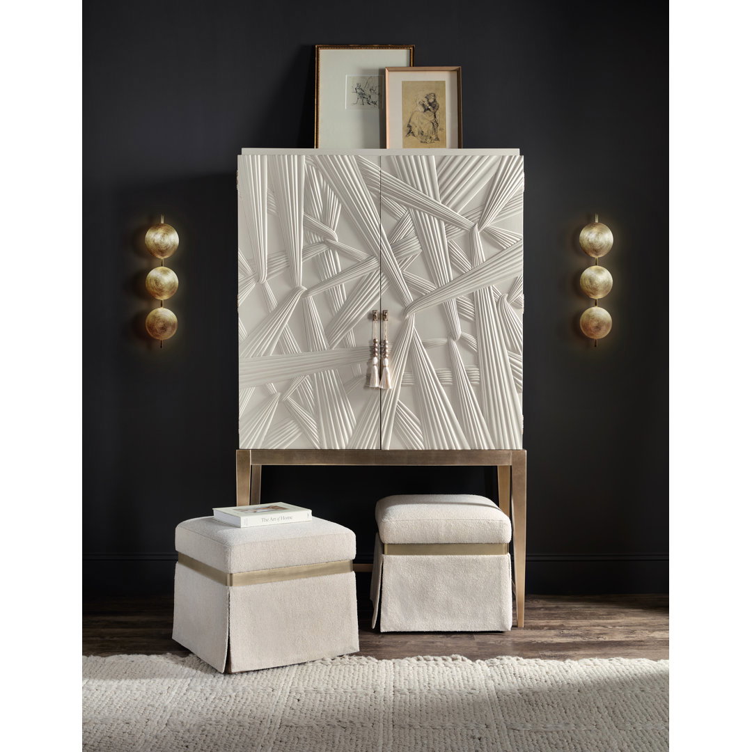 Melange Square Pouf, Ottoman by Hooker Furniture, 20" width x 19" height x 20" depth View 6