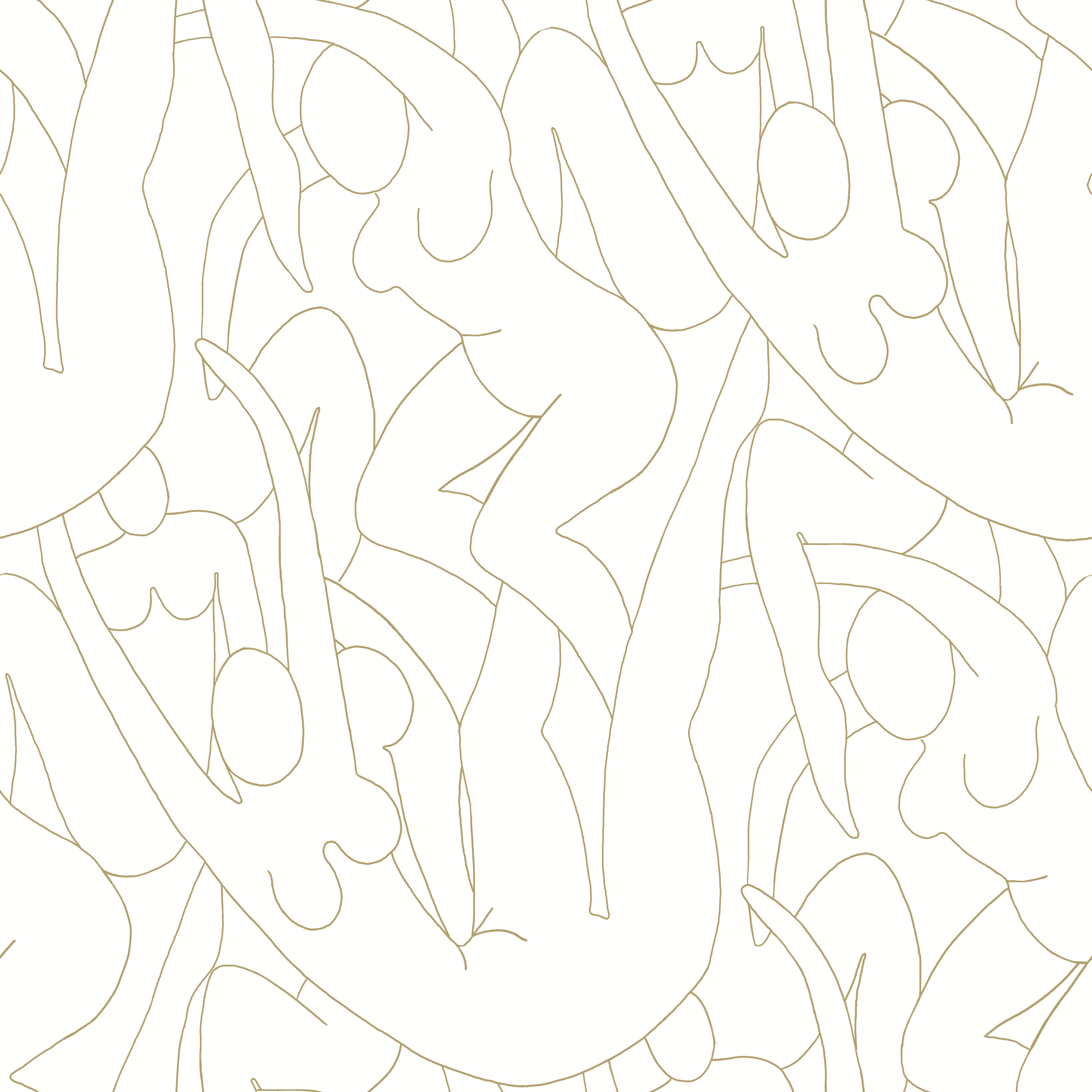 Head over Heels Gold Metallic Peel & Stick Wallpaper large image 