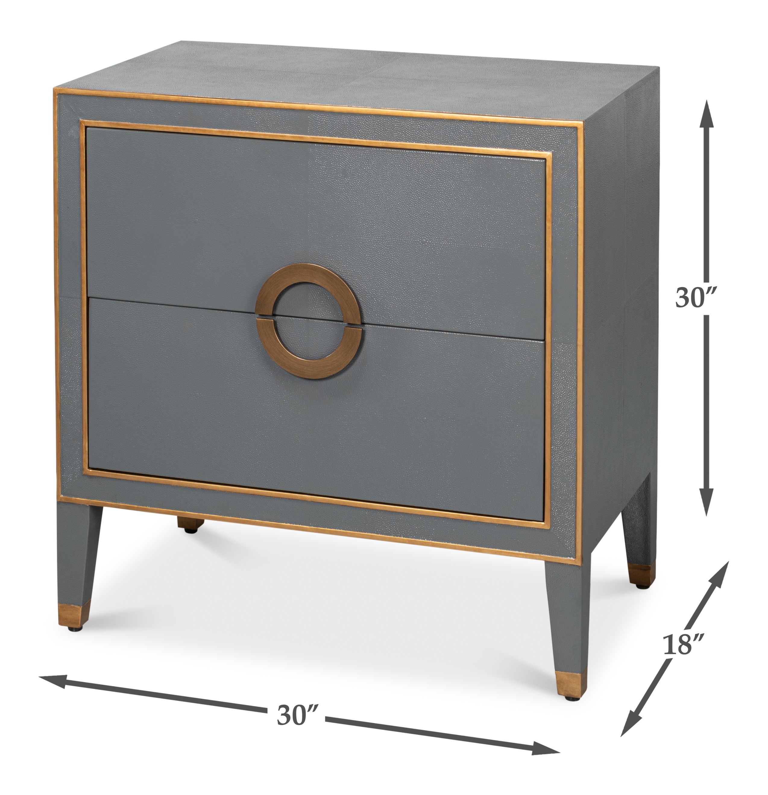 Gabriella Night Stand, Quiet Shade, Nightstand by Sarreid, 30" length x 18" width x 30" height View 13
