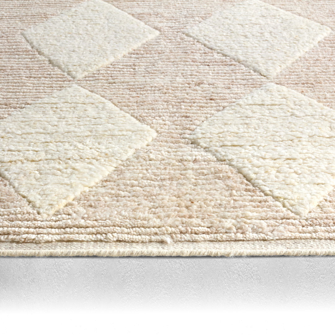 Jaipur Living Medak KEO14 Handknotted Striped White and Tan Area Rug, 6' width x 9' height x 0.33" depth View 2