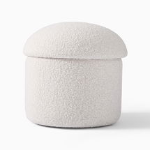 Online Designer Bedroom Elora Storage Mushroom Play Pouf, Chunky Boucle, White